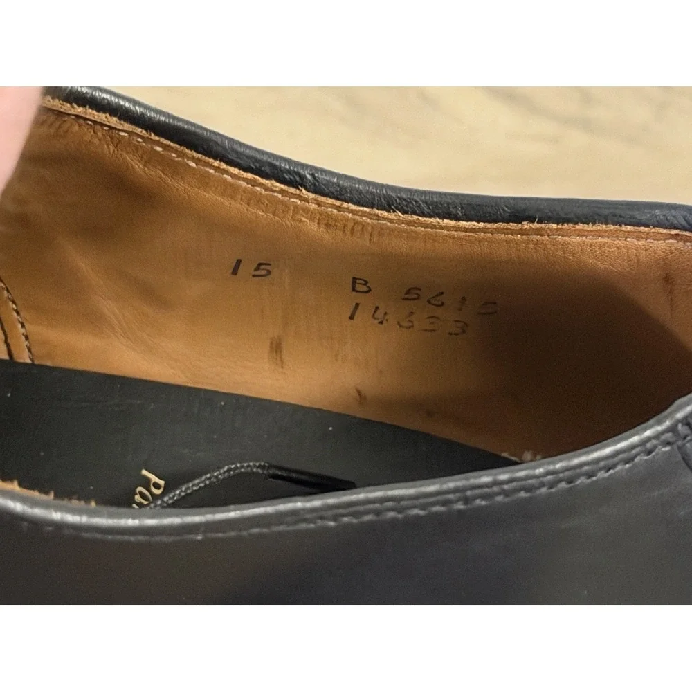 Allen Edmonds Park Avenue black cap toe oxford men's shoe Size 15B Made In USA